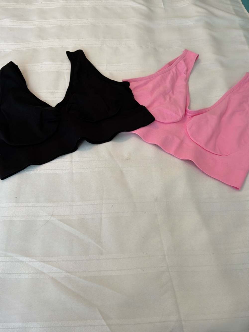 Seamless Wireless Bralette - Pink & Black
